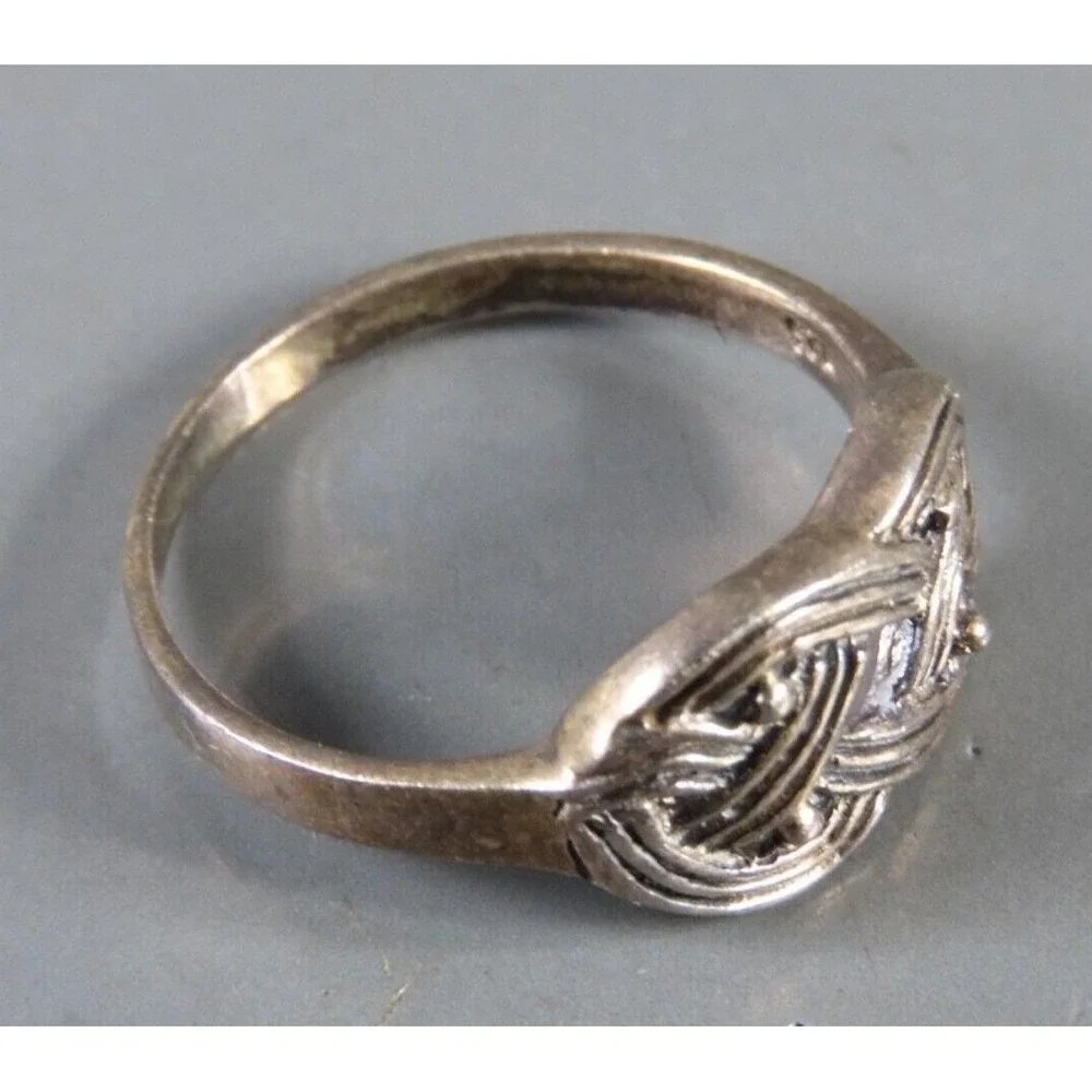 STERLING SILVER RING Celtic Style Knot Pretzel Knot Infinity Figure-8 Vintage 7